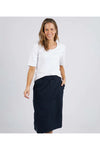 ELM RIB SCOOP TEE - WHITE