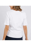 ELM RIB SCOOP TEE - WHITE