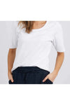 ELM RIB SCOOP TEE - WHITE