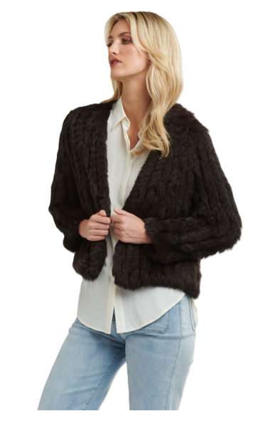 365 DAYS FAUX FUR SHORT JACKET - CHOCOLATE