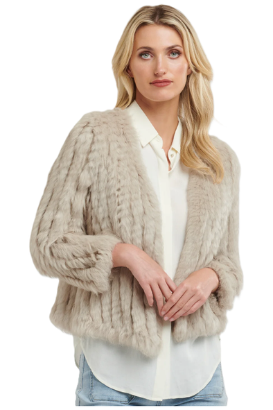 365 DAYS FAUX FUR SHORT JACKET - STONE