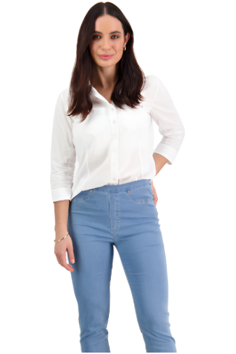 VASSALLI SLIM LEG PULL ON JEANS - ICE