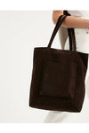 JUJU & CO SUEDE EVERYDAY TOTE - CHOCOLATE