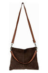 JUJU & CO SUEDE MESSENGER - CHOCOLATE