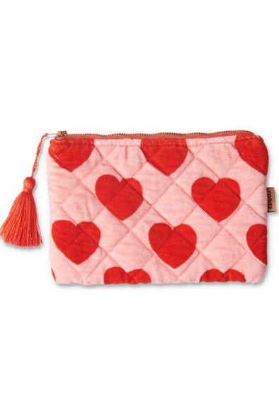 KIP&CO VELVET COSMETICS PURSE - SWEETHEART