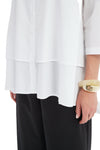 TIRELLI TIERED FRONT LYOCELL SHIRT - WHITE