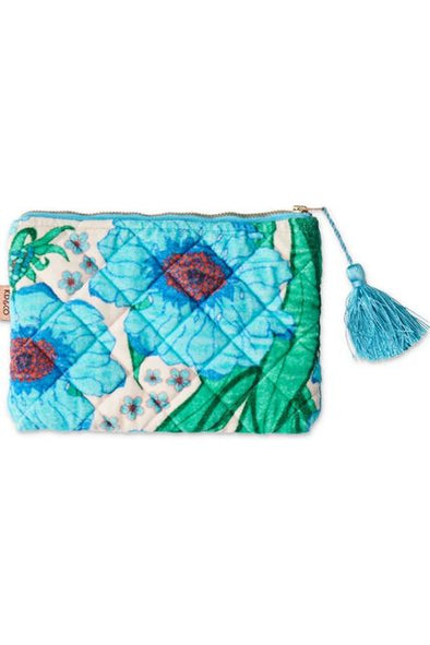 KIP&CO VELVET COSMETICS PURSE - TUMBLING FLOWERS