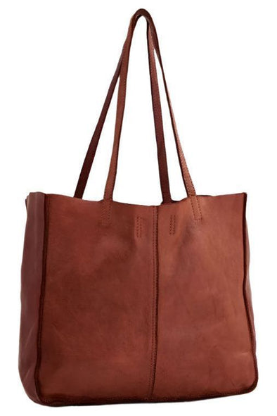 JUJU & CO BABY UNLINED TOTE - COGNAC