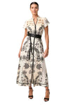 ONCE WAS XANTHIA DIAMOND SMOCK YOKE DRESS - IMPERIAL STONE