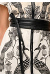 ONCE WAS XANTHIA DIAMOND SMOCK YOKE DRESS - IMPERIAL STONE