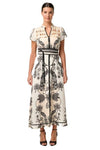 ONCE WAS XANTHIA DIAMOND SMOCK YOKE DRESS - IMPERIAL STONE