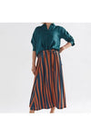 ELK TILBE SKIRT - BRONZE/TEAL STRIPE