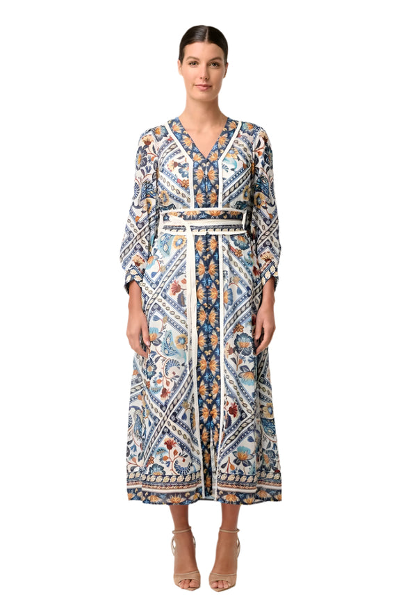 ONCE WAS ALEXIS CONTRAST SILK COTTON DRESS - PETINOS FLOROS