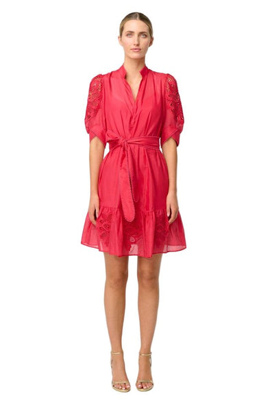 ONCE WAS JAMILA SILK COTTON DRESS - RUBY