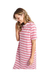 ELM BON BON STRIPE DRESS - RED/ PINK