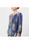 ONCE WAS GRANADA COTTON SILK TOP - AZTEC FLOWER
