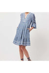 ONCE WAS ANTIGUA LINEN VISCOSE DRESS - DEL MAR STRIPE