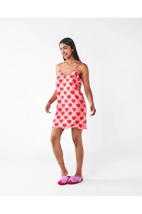 KIP&CO SATIN CAMI NIGHTIE - SWEETHEART