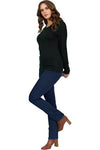 VASSALLI MERINO BASIC L/S CREW NECK TOP - FOREST