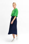 ELK STRAK KNIT SKIRT - STEEL BLUE