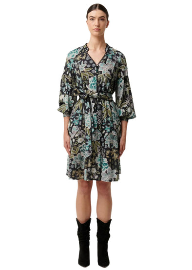 ONCE WAS EMERSYN LINEN VISCOSE DRESS - DAHLIA FIELDS