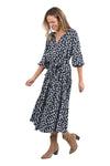 ELM GEMMA GEO DRESS - NAVY