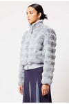 ONCE WAS STELLA FAUX FUR BOMBER JACKET - ICE BLUE