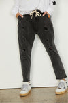 HAMMILL & CO DENIM DISTRESSED JOGGER - BLACK