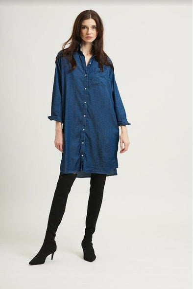 SHIRTY CLASSIC SHIRT DRESS - DARK DENIM