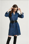 SHIRTY CLASSIC SHIRT DRESS - DARK DENIM