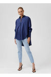 KINNEY DALLAS FRINGED SHIRT - NAVY