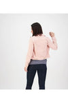 VASSALLI DISTRESSED DENIM JACKET - PINK