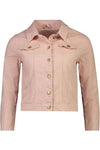 VASSALLI DISTRESSED DENIM JACKET - PINK