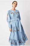 ONCE WAS GETTY EMBROIDERED DRESS - CHAMBRAY