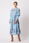 ONCE WAS GETTY EMBROIDERED DRESS - CHAMBRAY