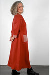 ZEPHYR GLORIA DRESS - BRICK/BRICK CHECK TRIM