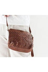 JUJU & CO WOVEN POUCH BAG - COGNAC