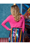 FRANKIE'S LUREX L/S TOP - HOT PINK
