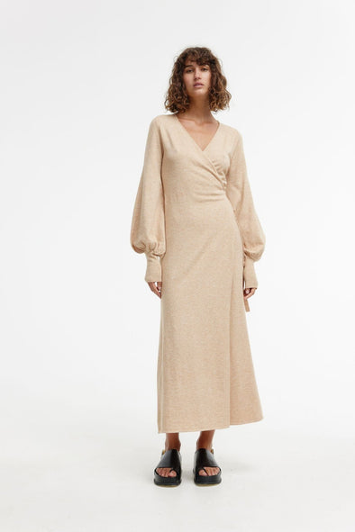 KINNEY MARLOW WRAP DRESS - OAT MARLE