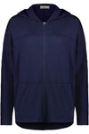 VASSALLI MERINO BATWING HOODIE - NAVY