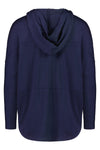 VASSALLI MERINO BATWING HOODIE - NAVY