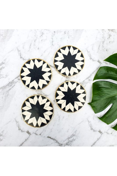 CLINQ BONE INLAY COASTERS